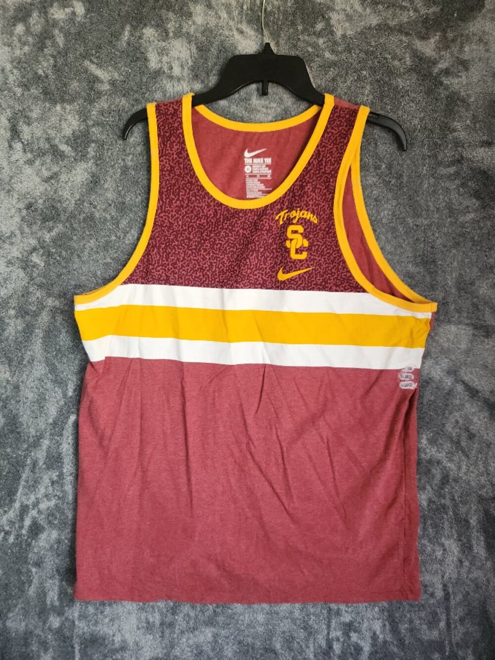 Nike USC Trojans Tank Top Men's XL Maroon T-Shirt Activewear Leopard Print NEW